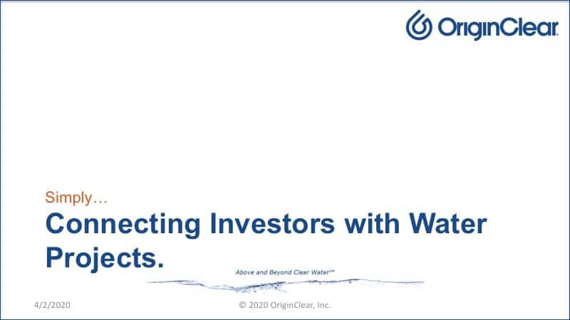 20200402 CEO Briefing Connecting Investors - Water